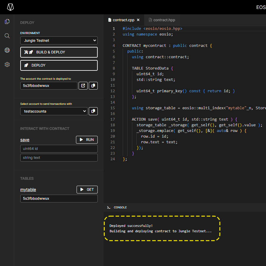 EOS Web IDE