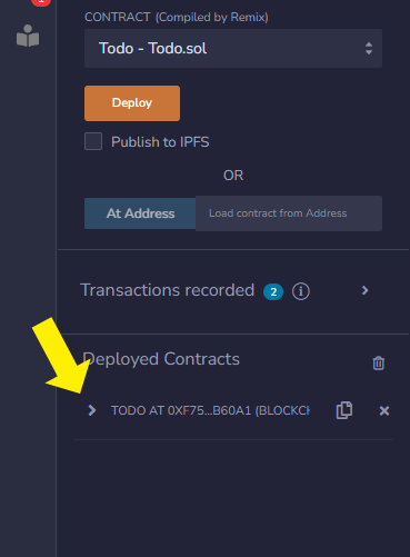Remix deployed contracts